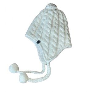 The North Face cream color cable knit hat one size